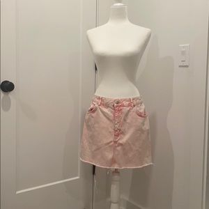 Topshop pink denim skirt